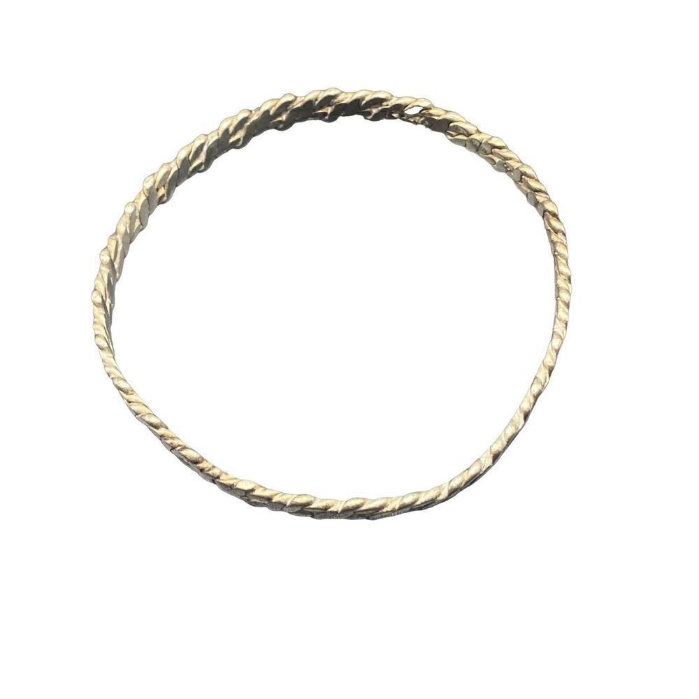 Sterling Silver 925 Flat Twistedbanglebraceletvin… - image 6
